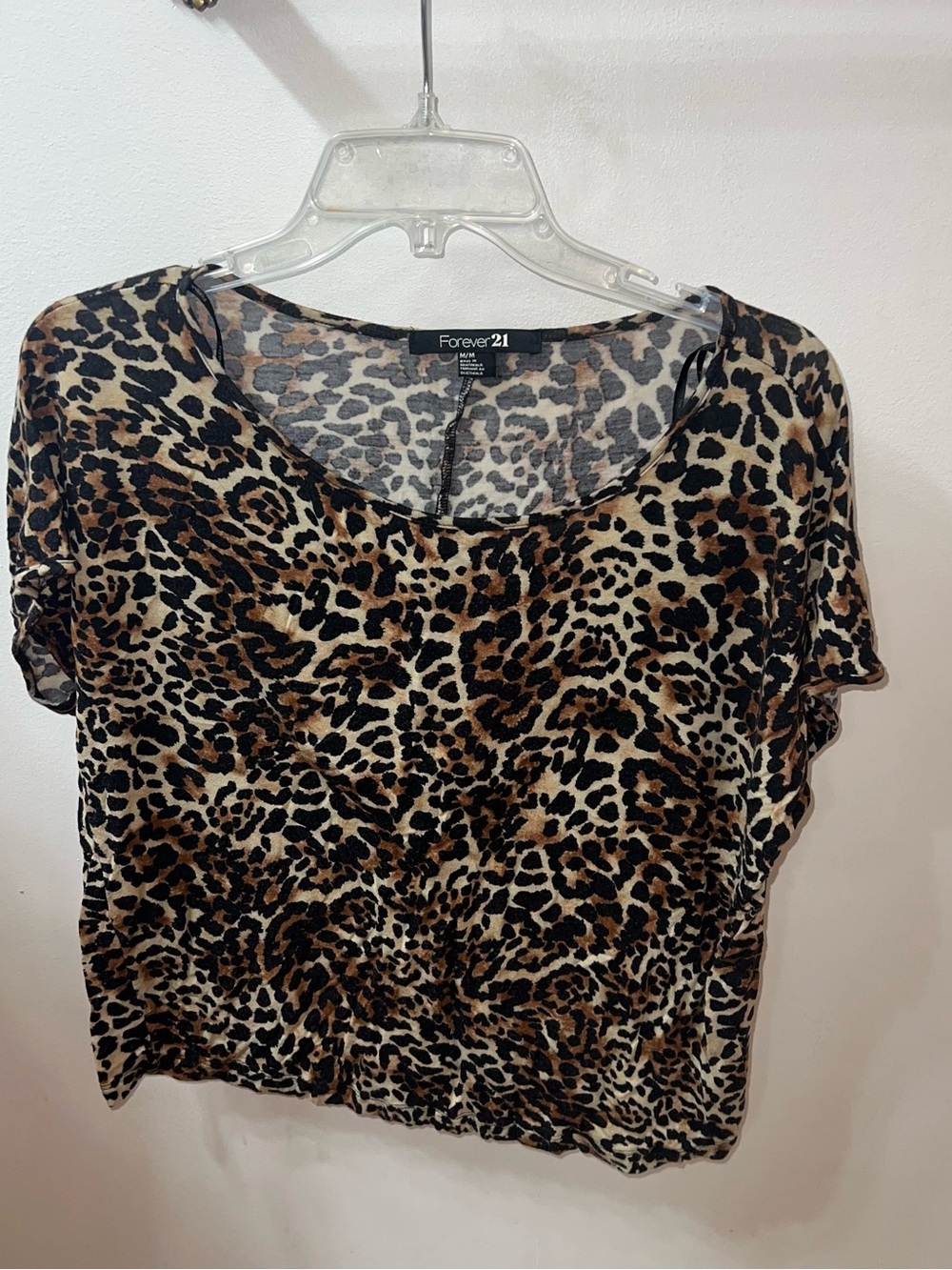 Forever 21 Leopard Print Short Sleeve Tee - Brown, Black, Cream